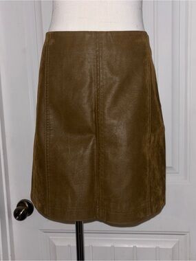 🍂🤎 Free People Brown A-Line Suede Skirt - Brand New 🤎🍂